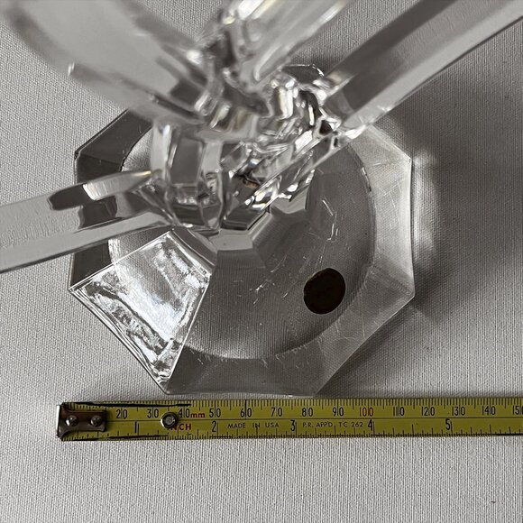 Vintage Full Lead Crystal 4-Arm Candle Holder MCM Minimalist Candelabra Germany - Picture 7 of 10